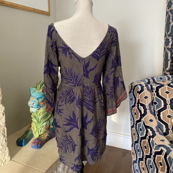 Roxy Sunset City Sundress Women’s Medium New With Tags Gray Embroidered Flowy - Picture 5 of 8